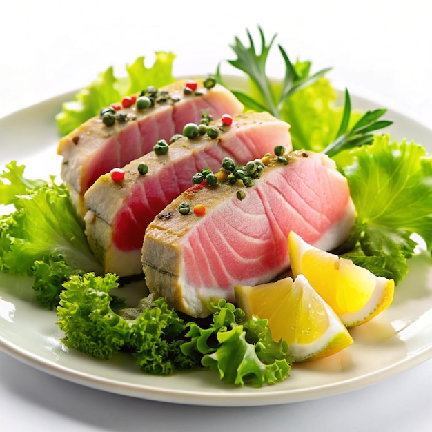 Photo artfully plated tuna cuts and gourmet creations a fine dining collection of fresh tuna