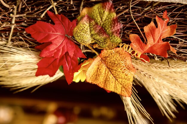 Artificial autumn leaves