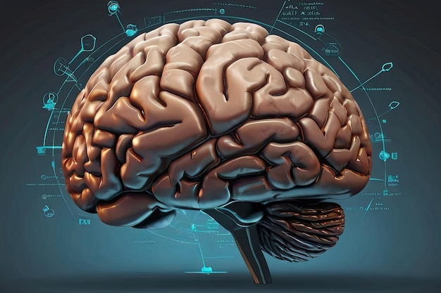 Artificial brain illustration Software and hardware with cognitive abilities akin