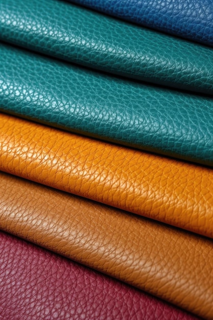 Artificial colorful leather texture with waves and bends AI Generated