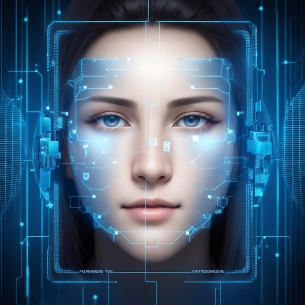 Artificial face recognition abstract technology