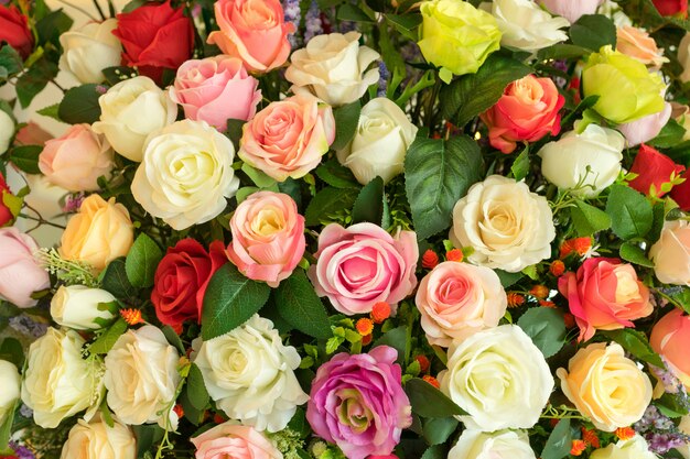 Artificial flower pattern decoration from a hotel reception