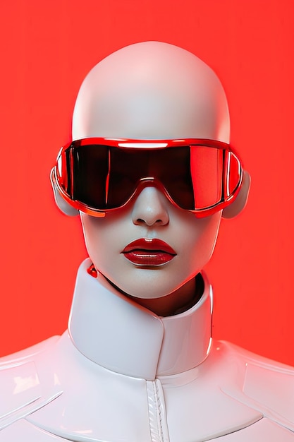 Artificial Intelligence Android on a red background