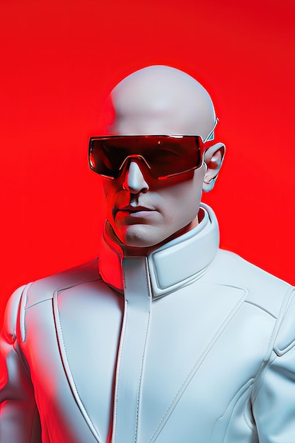 Artificial Intelligence Android on a red background