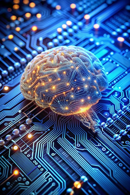 Photo artificial intelligence digital brain future tech 4k hd background