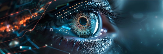 Artificial Intelligence illustration of Cybernetic Eye background image