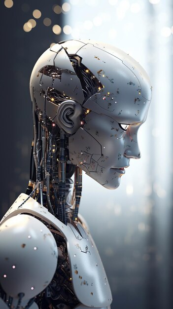 Artificial intelligence modern futuristic cyborg or robot