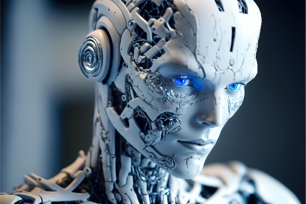 artificial intelligence, nanobot, biohacking concept