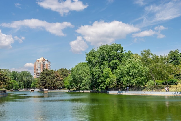 Artificial lake in the Liberty park of Odessa Ukraine