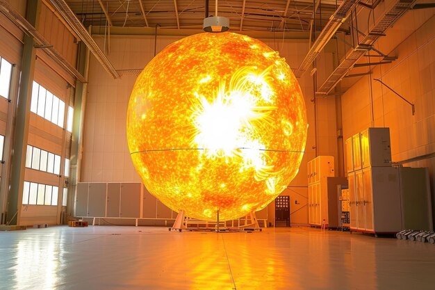 Photo artificial sun in the laboratory alternative energy source future technologies science