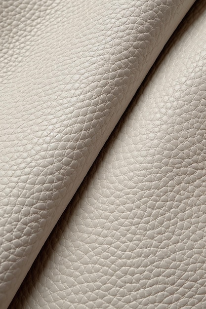 Artificial white leather texture with waves and bends AI Generated