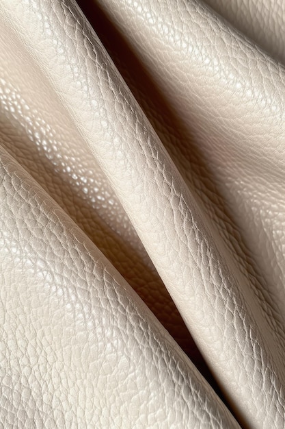 Artificial white leather texture with waves and bends AI Generated