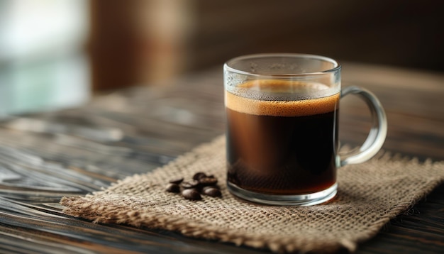 Artisan Coffee in Clear Glass Mug A Pure Clean Morning Refreshment Enjoy the Perfect Cup of Coffee