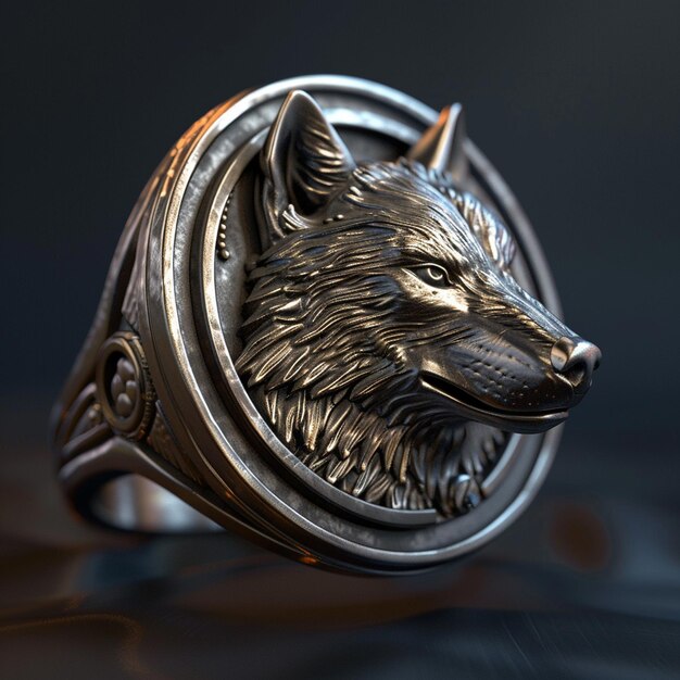 Artisan Crafted Silver Direwolf Signet Ring