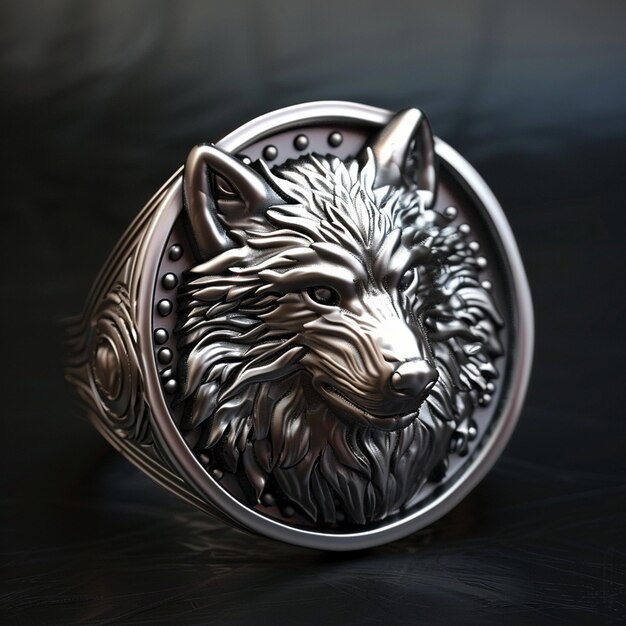 Artisan Crafted Silver Direwolf Signet Ring