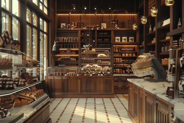 Photo artisanal chocolate shops filled with delectable t