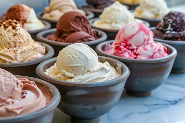 Artisanal gelato display an elegant image showcasing a display of artisanal gelato flavors