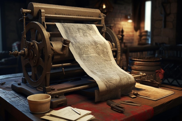 Artisanal papermaker crafting handmade paper Generative ai