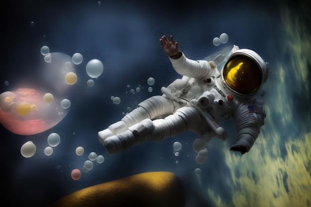 An Artist'S Rendering Of An Astronaut Floating In Space