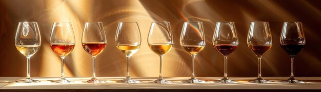 An artistic abstract arrangement of wine glasses playing with light and shadow