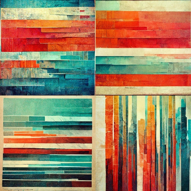 Artistic abstract artwork set textures lines stripe pattern design