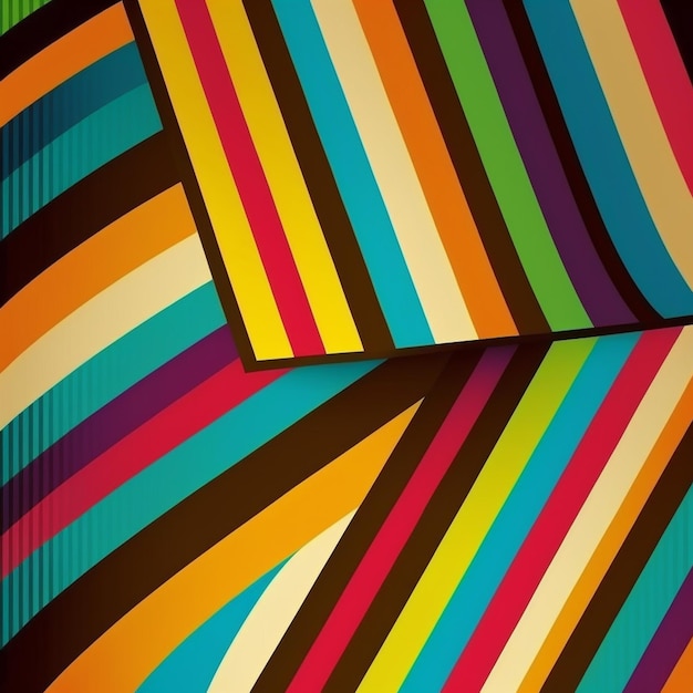 Artistic abstract colorful artwork bright stripe pattern design