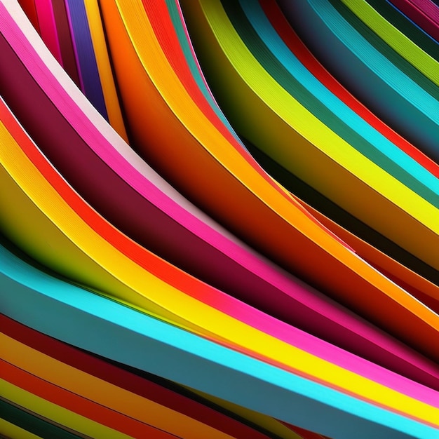 Artistic abstract colorful artwork bright stripe pattern design