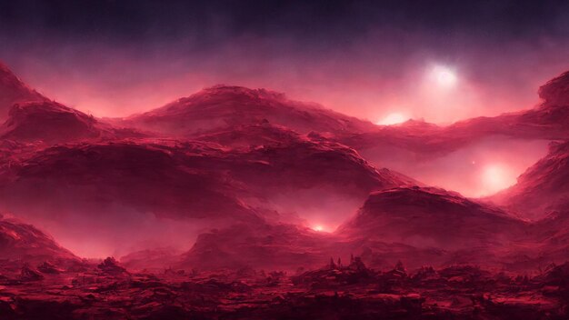 Artistic alien scifi landscape