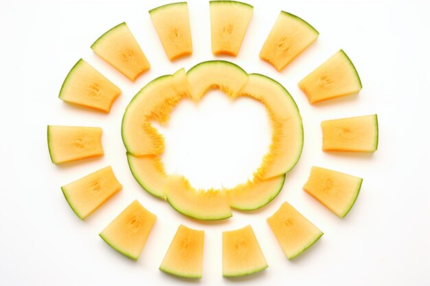 Artistic arrangement of cantaloupe slices natural snack fresh fruit Cantaloupe image