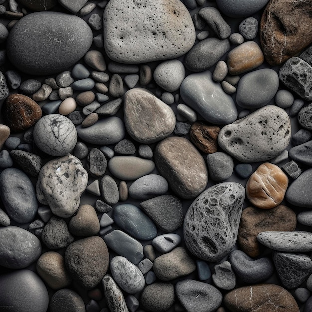 An artistic arrangement of stones A collage of unevenly placed stones of varying sizes