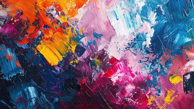 Artistic background with a riot of colors resembling a painters palette with splashes and strokes of various shades