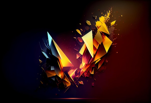 Artistic colorful illustration with 3d shape