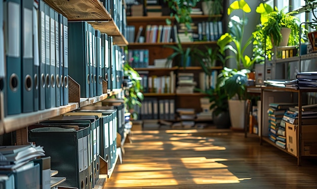 Artistic Composition of Office Shelves