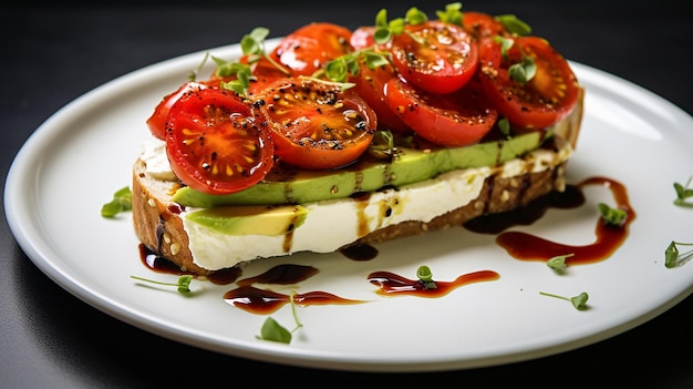 Artistic Delight RealisticLooking Avocado Bread with Melted Cheese