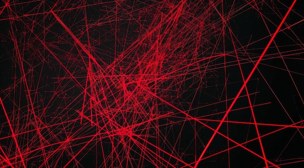 Photo an artistic depiction of abstract red lines on a dark background highlighting modern aesthetics