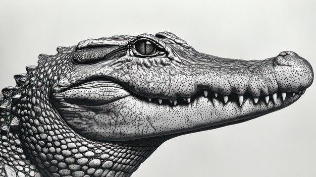 Photo an artistic depiction of a crocodile reveals its unique textures and features