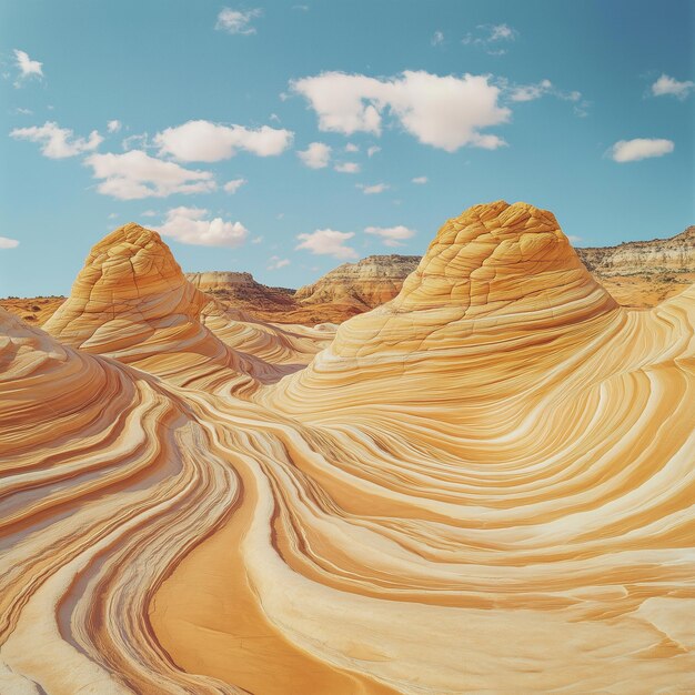 Artistic desert structure with wavelike patterns fluid serene expansive detailed