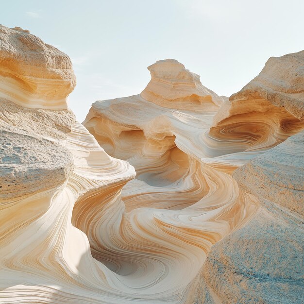 Artistic desert structure with wavelike patterns fluid serene expansive detailed