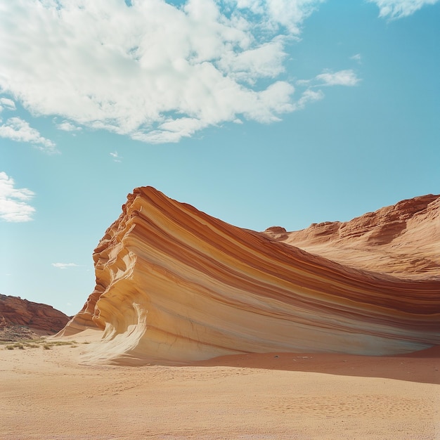 Artistic desert structure with wavelike patterns fluid serene expansive detailed