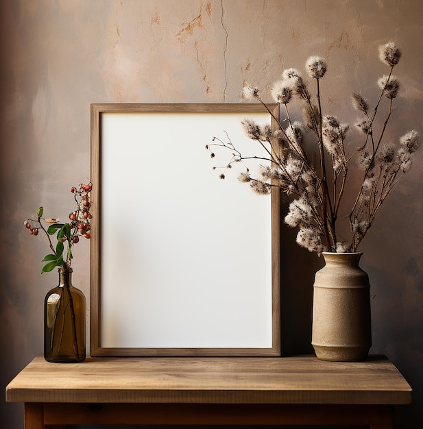 Artistic Essence A Wood Frame with a Paper on Its Floor in the Style of LaidBack Luxury