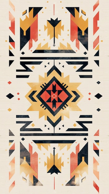 Artistic exploration with abstract Aztec pattern Undefined shapes and colors AI Image