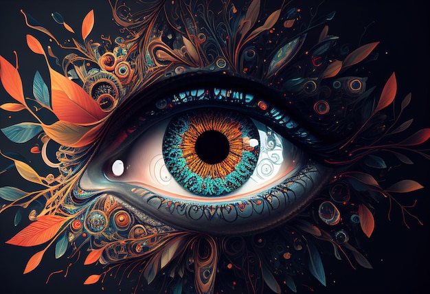 Artistic eye vision illustration AI generative