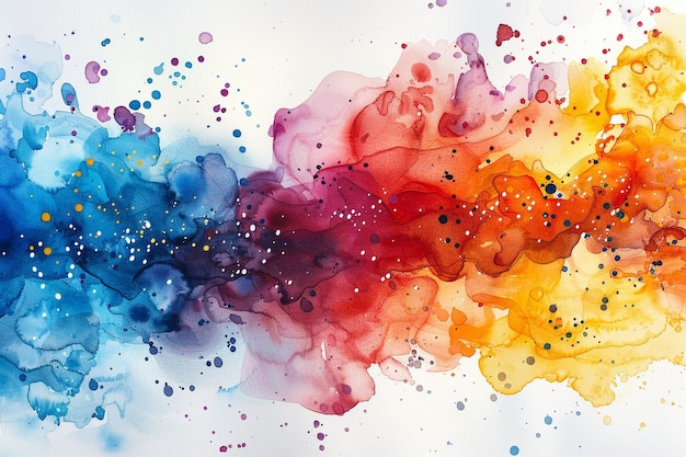 Artistic HandPainted Watercolor Splatter Background with Dynamic Movement