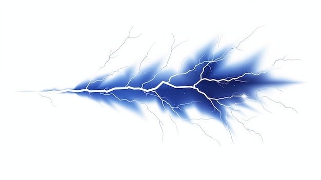 Photo artistic illustration of a dynamic blue and white lightning bolt