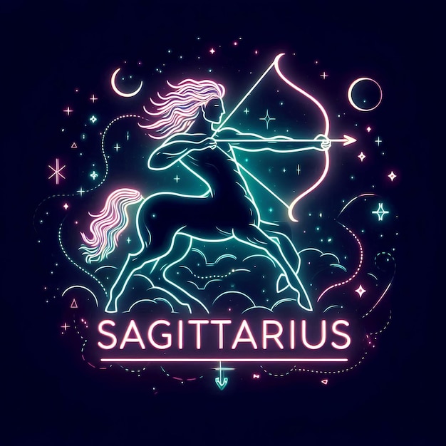 Photo artistic illustration of the sagittarius sign 34