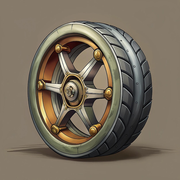 Artistic illustrations of wheels in diverse styles car wheel automotive illustration tire