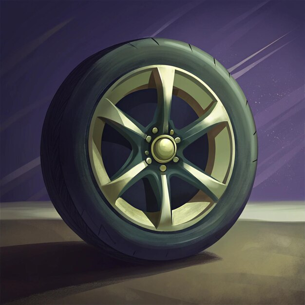 Artistic illustrations of wheels in diverse styles car wheel automotive illustration tire