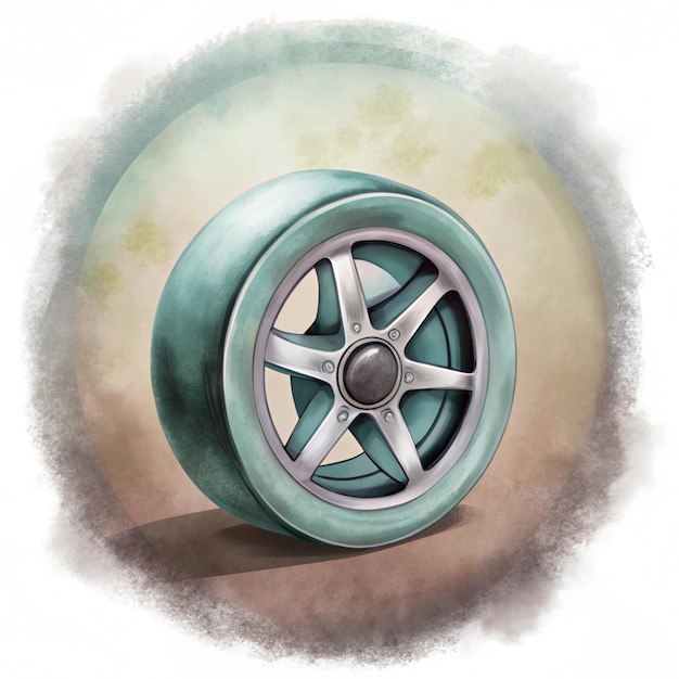 Photo artistic illustrations of wheels in diverse styles car wheel automotive illustration tire