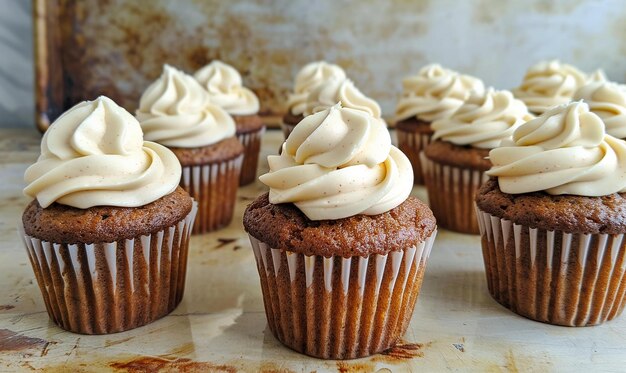 Artistic Individual Carrot Cake Cupcake Display