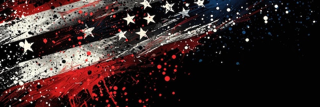 Artistic Interpretation of the USA Flag Grunge Style Illustration